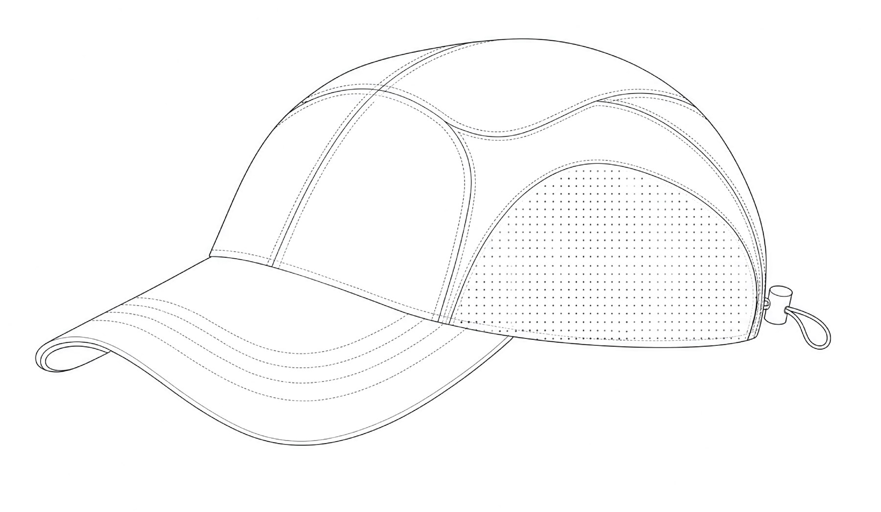 Cap three-quarter, line